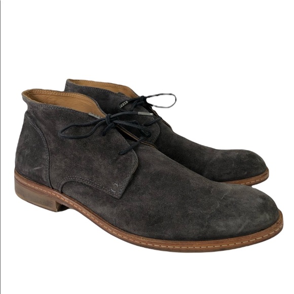 John Varvatos Shoes | John Varvatos Mens Monaco Chukka Boot Steel Gray Suede Lace Up Shoes 9.5 | Color: Gray | Size: 9.5 | Ccpdesigns's Closet